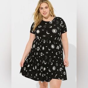 Torrid Black Celestial Print Mini Dress